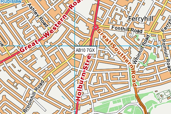 AB10 7GX map - OS VectorMap District (Ordnance Survey)
