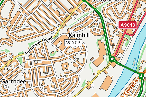 AB10 7JF map - OS VectorMap District (Ordnance Survey)