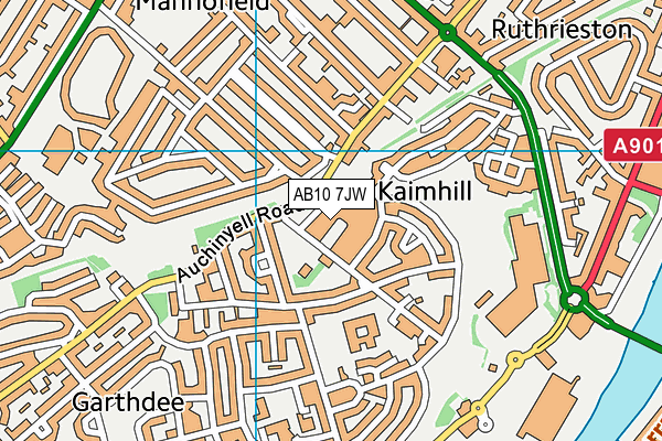 AB10 7JW map - OS VectorMap District (Ordnance Survey)
