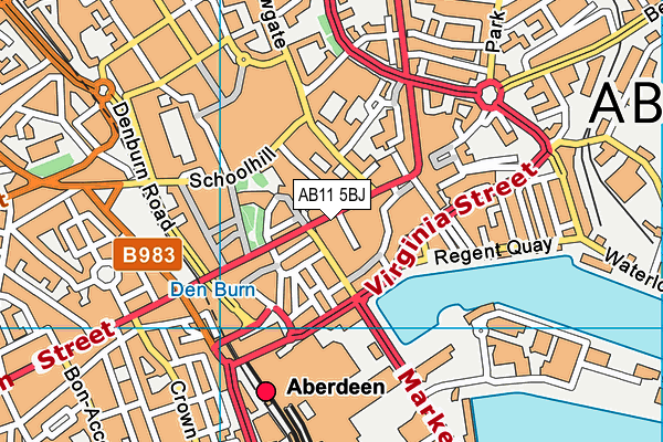 AB11 5BJ map - OS VectorMap District (Ordnance Survey) AB11 5BJ map - OS VectorMap District (Ordnance Survey)