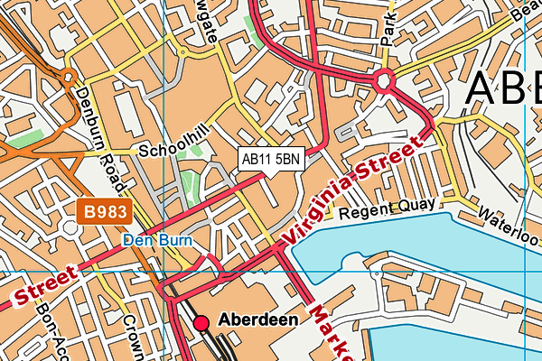 AB11 5BN map - OS VectorMap District (Ordnance Survey) AB11 5BN map - OS VectorMap District (Ordnance Survey)