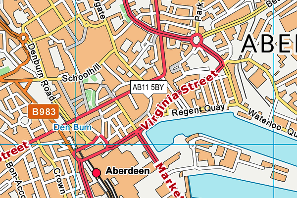 AB11 5BY map - OS VectorMap District (Ordnance Survey) AB11 5BY map - OS VectorMap District (Ordnance Survey)