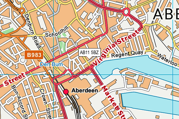 AB11 5BZ map - OS VectorMap District (Ordnance Survey) AB11 5BZ map - OS VectorMap District (Ordnance Survey)
