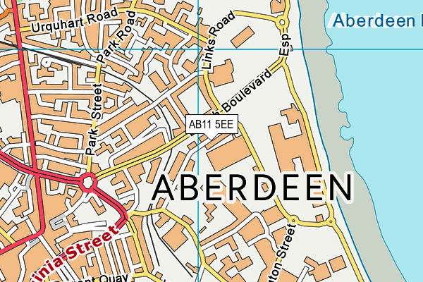 AB11 5EE map - OS VectorMap District (Ordnance Survey) AB11 5EE map - OS VectorMap District (Ordnance Survey)