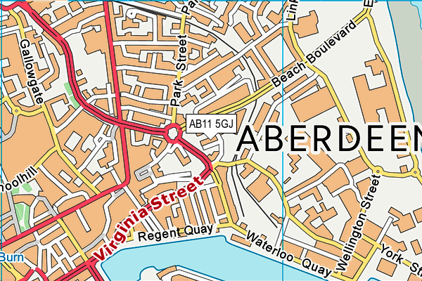 AB11 5GJ map - OS VectorMap District (Ordnance Survey) AB11 5GJ map - OS VectorMap District (Ordnance Survey)