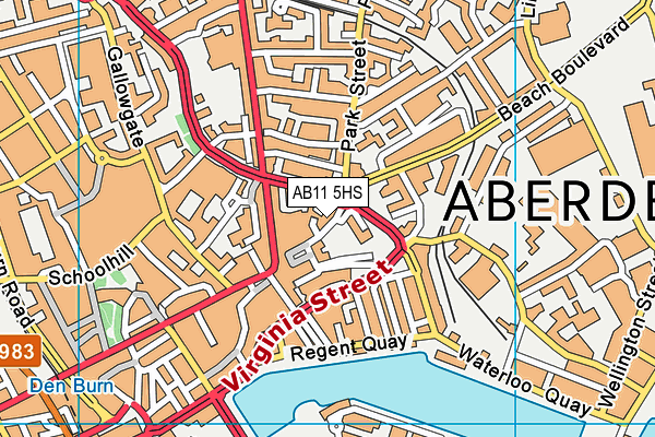 AB11 5HS map - OS VectorMap District (Ordnance Survey) AB11 5HS map - OS VectorMap District (Ordnance Survey)