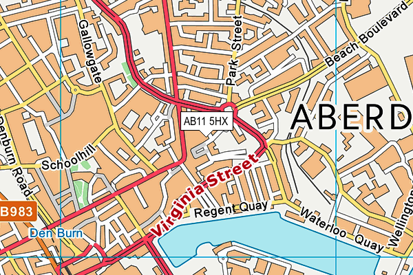AB11 5HX map - OS VectorMap District (Ordnance Survey) AB11 5HX map - OS VectorMap District (Ordnance Survey)