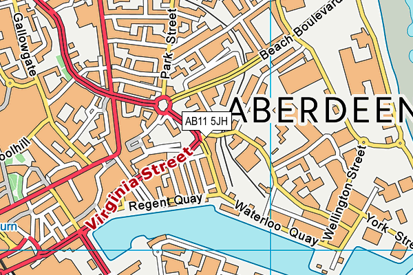 AB11 5JH map - OS VectorMap District (Ordnance Survey)