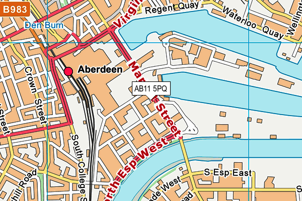 AB11 5PQ map - OS VectorMap District (Ordnance Survey) AB11 5PQ map - OS VectorMap District (Ordnance Survey)