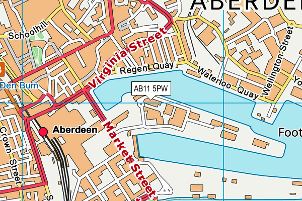 AB11 5PW map - OS VectorMap District (Ordnance Survey) AB11 5PW map - OS VectorMap District (Ordnance Survey)