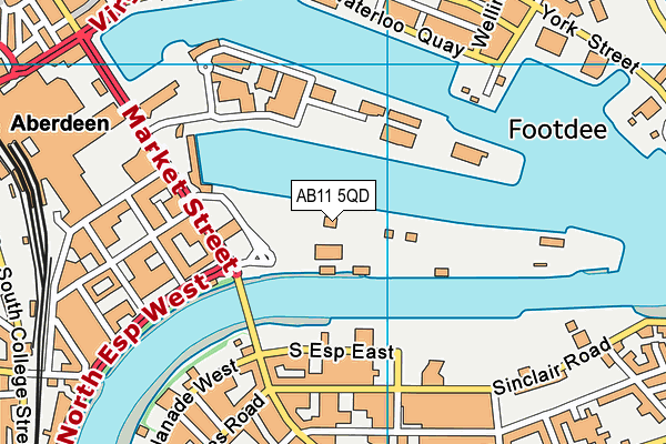 AB11 5QD map - OS VectorMap District (Ordnance Survey)