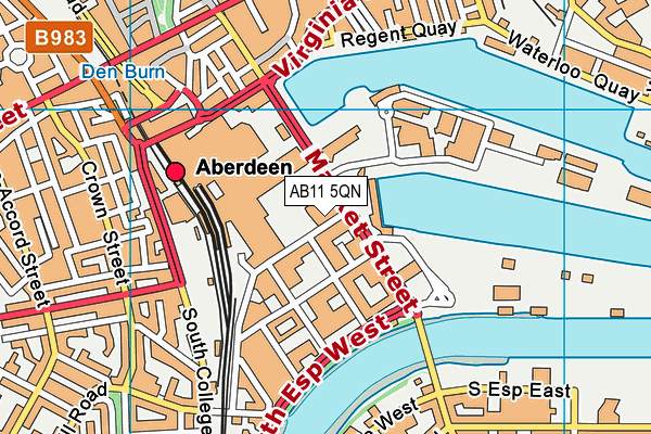 AB11 5QN map - OS VectorMap District (Ordnance Survey) AB11 5QN map - OS VectorMap District (Ordnance Survey)