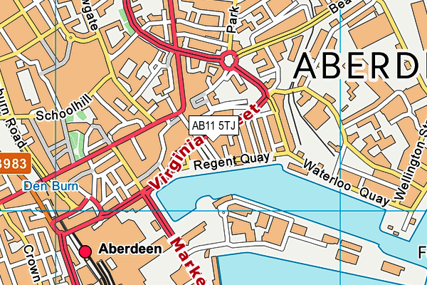 AB11 5TJ map - OS VectorMap District (Ordnance Survey) AB11 5TJ map - OS VectorMap District (Ordnance Survey)