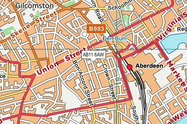 AB11 6AW map - OS VectorMap District (Ordnance Survey) AB11 6AW map - OS VectorMap District (Ordnance Survey)