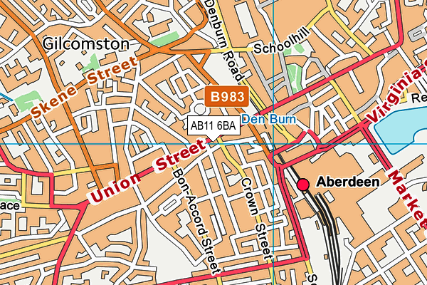 AB11 6BA map - OS VectorMap District (Ordnance Survey) AB11 6BA map - OS VectorMap District (Ordnance Survey)