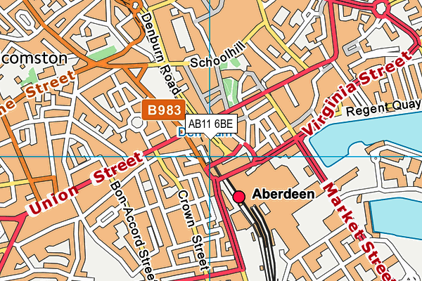 AB11 6BE map - OS VectorMap District (Ordnance Survey) AB11 6BE map - OS VectorMap District (Ordnance Survey)