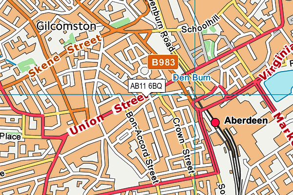 AB11 6BQ map - OS VectorMap District (Ordnance Survey) AB11 6BQ map - OS VectorMap District (Ordnance Survey)