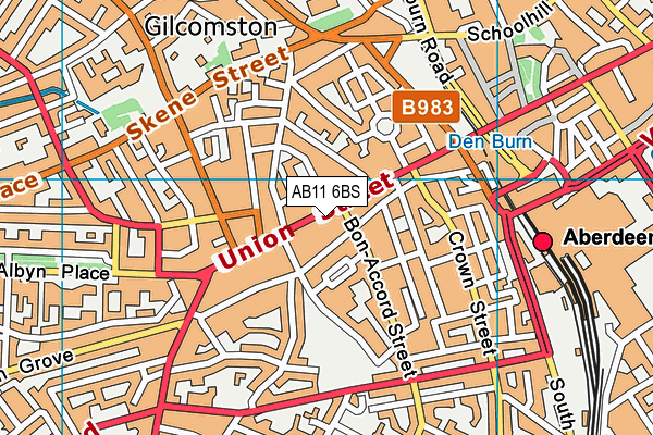 AB11 6BS map - OS VectorMap District (Ordnance Survey) AB11 6BS map - OS VectorMap District (Ordnance Survey)