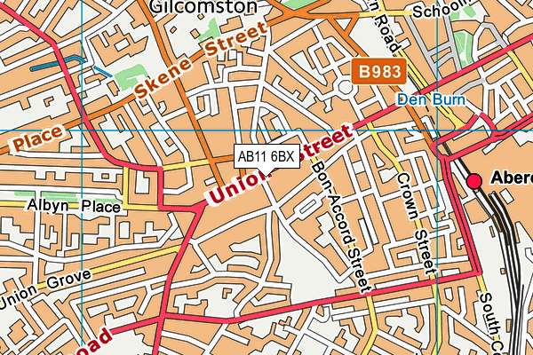AB11 6BX map - OS VectorMap District (Ordnance Survey) AB11 6BX map - OS VectorMap District (Ordnance Survey)