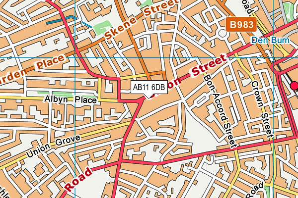 AB11 6DB map - OS VectorMap District (Ordnance Survey) AB11 6DB map - OS VectorMap District (Ordnance Survey)