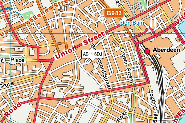 AB11 6DJ map - OS VectorMap District (Ordnance Survey) AB11 6DJ map - OS VectorMap District (Ordnance Survey)