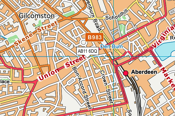AB11 6DQ map - OS VectorMap District (Ordnance Survey) AB11 6DQ map - OS VectorMap District (Ordnance Survey)