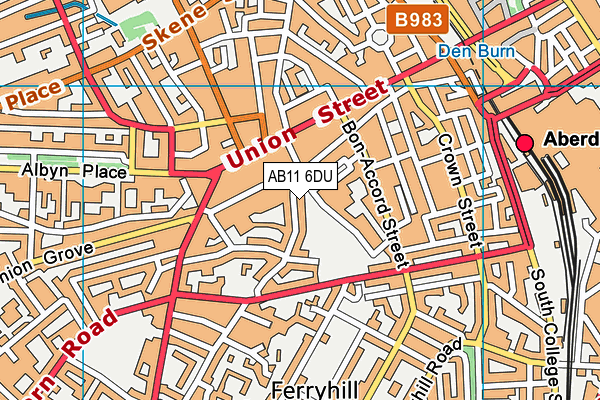 AB11 6DU map - OS VectorMap District (Ordnance Survey) AB11 6DU map - OS VectorMap District (Ordnance Survey)