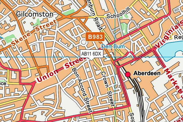 AB11 6DX map - OS VectorMap District (Ordnance Survey) AB11 6DX map - OS VectorMap District (Ordnance Survey)