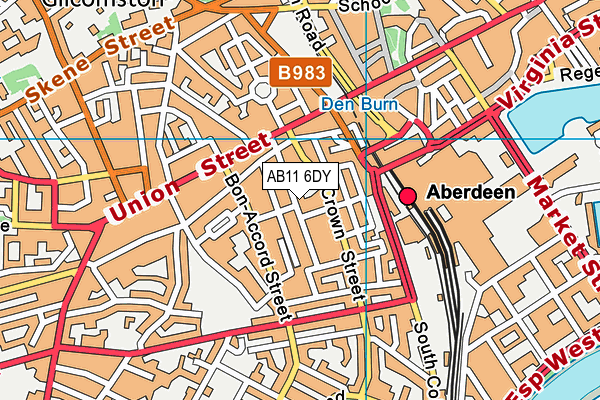 AB11 6DY map - OS VectorMap District (Ordnance Survey) AB11 6DY map - OS VectorMap District (Ordnance Survey)