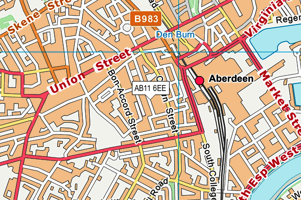 AB11 6EE map - OS VectorMap District (Ordnance Survey) AB11 6EE map - OS VectorMap District (Ordnance Survey)