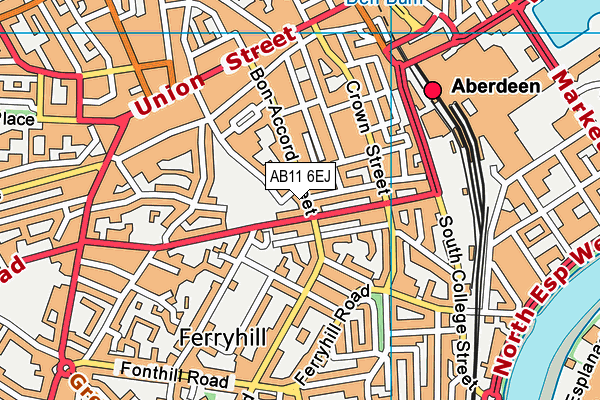 AB11 6EJ map - OS VectorMap District (Ordnance Survey) AB11 6EJ map - OS VectorMap District (Ordnance Survey)