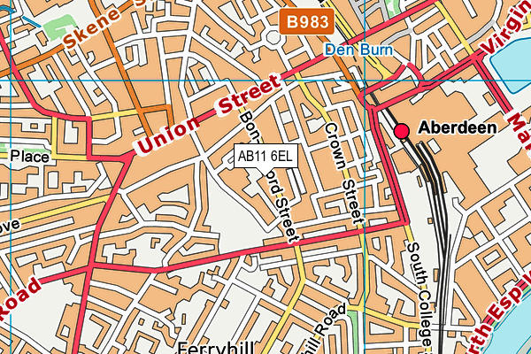 AB11 6EL map - OS VectorMap District (Ordnance Survey) AB11 6EL map - OS VectorMap District (Ordnance Survey)