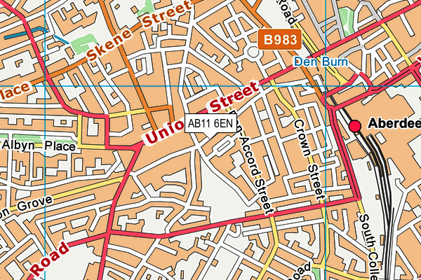 AB11 6EN map - OS VectorMap District (Ordnance Survey) AB11 6EN map - OS VectorMap District (Ordnance Survey)
