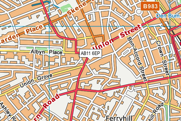 AB11 6EP map - OS VectorMap District (Ordnance Survey) AB11 6EP map - OS VectorMap District (Ordnance Survey)