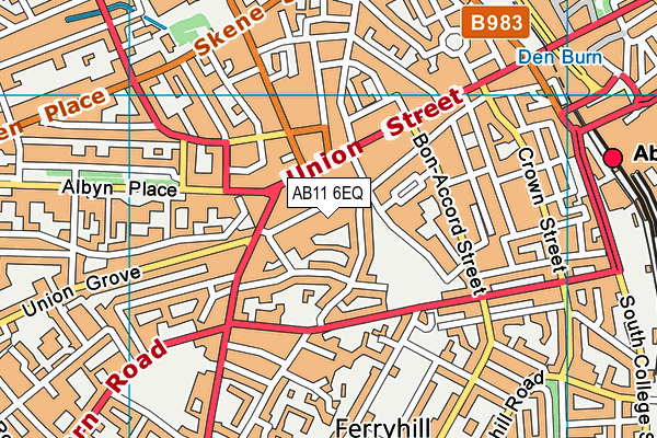 AB11 6EQ map - OS VectorMap District (Ordnance Survey) AB11 6EQ map - OS VectorMap District (Ordnance Survey)
