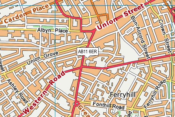 AB11 6ER map - OS VectorMap District (Ordnance Survey)