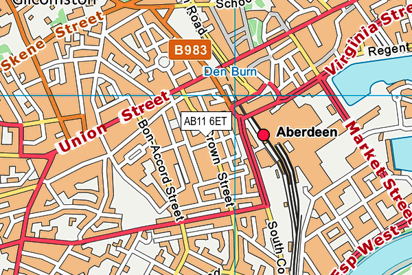 AB11 6ET map - OS VectorMap District (Ordnance Survey) AB11 6ET map - OS VectorMap District (Ordnance Survey)