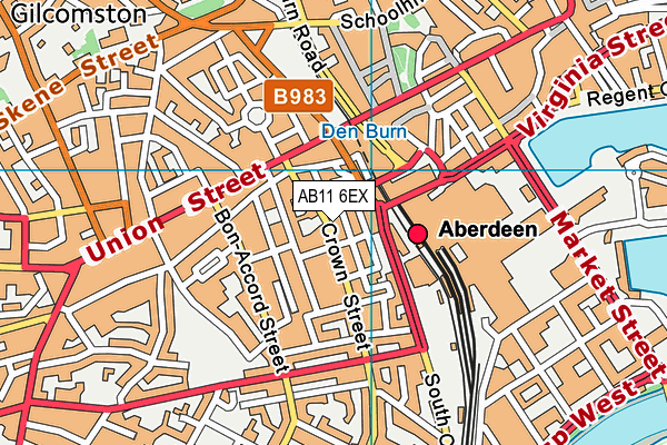 AB11 6EX map - OS VectorMap District (Ordnance Survey) AB11 6EX map - OS VectorMap District (Ordnance Survey)