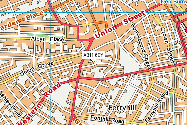 AB11 6EY map - OS VectorMap District (Ordnance Survey) AB11 6EY map - OS VectorMap District (Ordnance Survey)