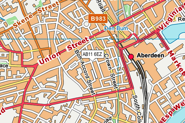 AB11 6EZ map - OS VectorMap District (Ordnance Survey) AB11 6EZ map - OS VectorMap District (Ordnance Survey)