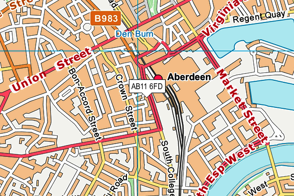 AB11 6FD map - OS VectorMap District (Ordnance Survey) AB11 6FD map - OS VectorMap District (Ordnance Survey)
