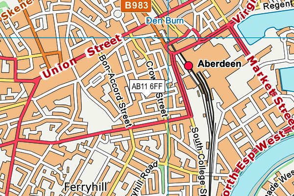 AB11 6FF map - OS VectorMap District (Ordnance Survey) AB11 6FF map - OS VectorMap District (Ordnance Survey)