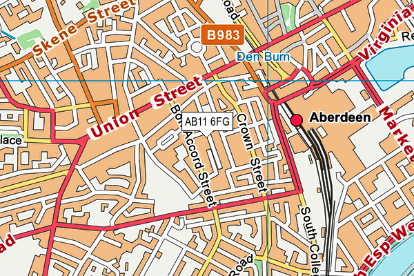 AB11 6FG map - OS VectorMap District (Ordnance Survey) AB11 6FG map - OS VectorMap District (Ordnance Survey)