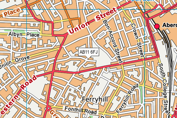 AB11 6FJ map - OS VectorMap District (Ordnance Survey) AB11 6FJ map - OS VectorMap District (Ordnance Survey)