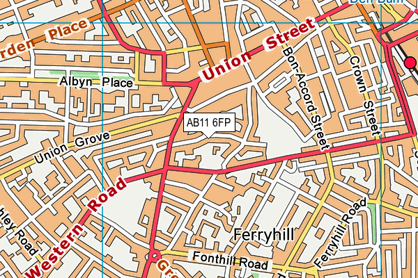 AB11 6FP map - OS VectorMap District (Ordnance Survey) AB11 6FP map - OS VectorMap District (Ordnance Survey)