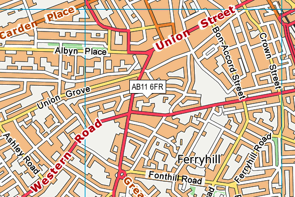 AB11 6FR map - OS VectorMap District (Ordnance Survey) AB11 6FR map - OS VectorMap District (Ordnance Survey)