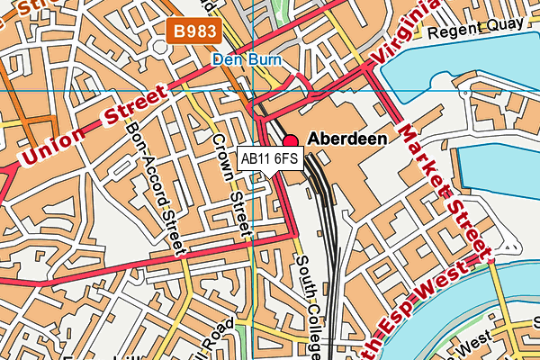 AB11 6FS map - OS VectorMap District (Ordnance Survey) AB11 6FS map - OS VectorMap District (Ordnance Survey)