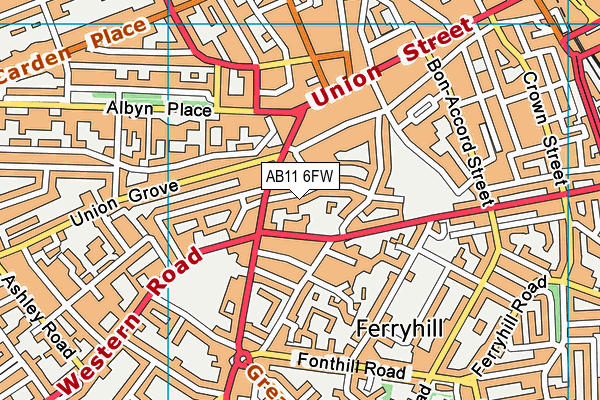 AB11 6FW map - OS VectorMap District (Ordnance Survey) AB11 6FW map - OS VectorMap District (Ordnance Survey)
