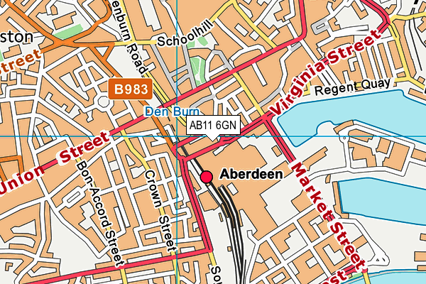AB11 6GN map - OS VectorMap District (Ordnance Survey) AB11 6GN map - OS VectorMap District (Ordnance Survey)
