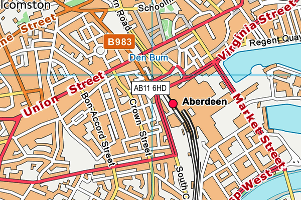 AB11 6HD map - OS VectorMap District (Ordnance Survey) AB11 6HD map - OS VectorMap District (Ordnance Survey)